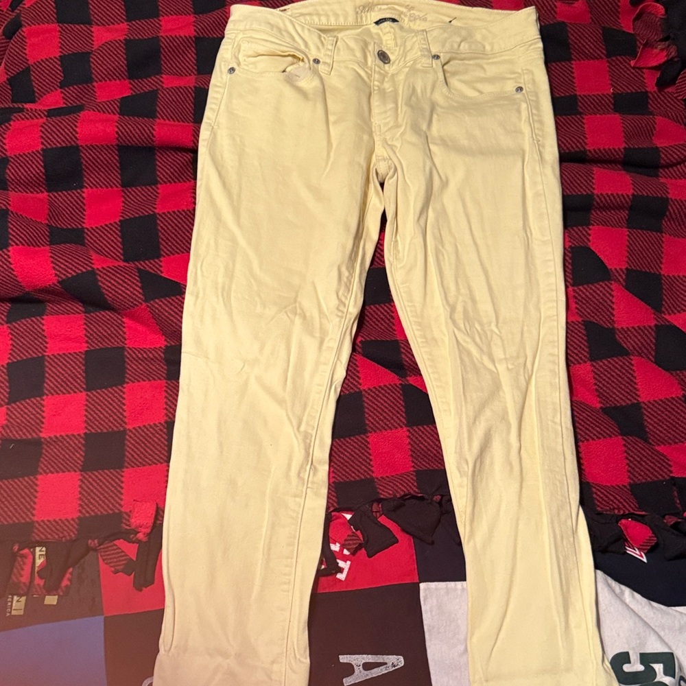 American Eagle Outfitters Women's Yellow Skinny Jeans
